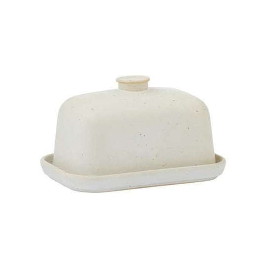 Francis Ceramic Butter Dish - Neutral Speckle