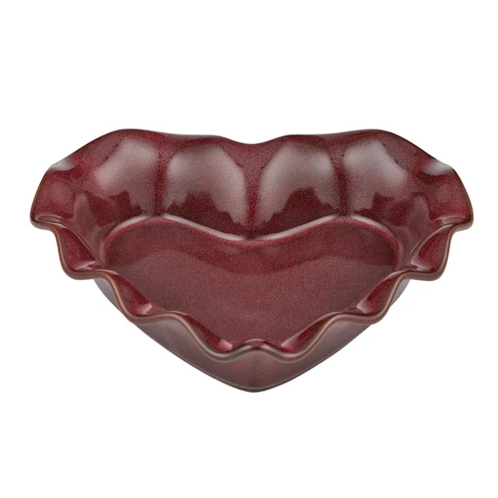 Amore Ceramic Heart Shaped Baker - Burgundy
