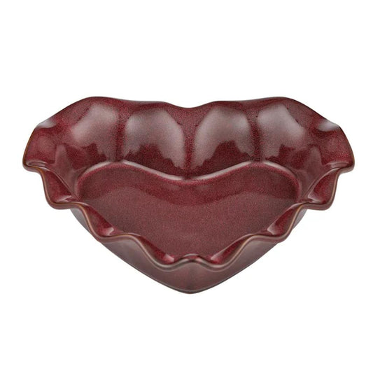 Amore Ceramic Heart Shaped Baker - Burgundy