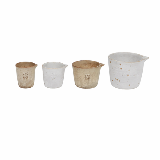 Francis Set of 4 Ceramic Measuring Cups - Neutral Speckle