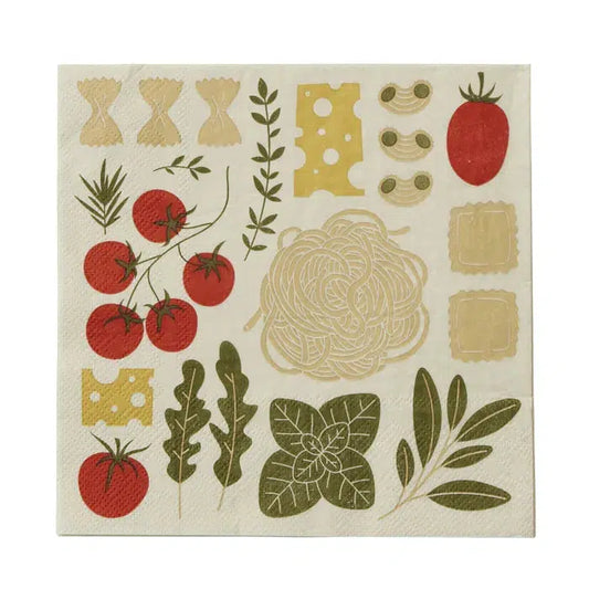 Deli Napkin Red/Olive