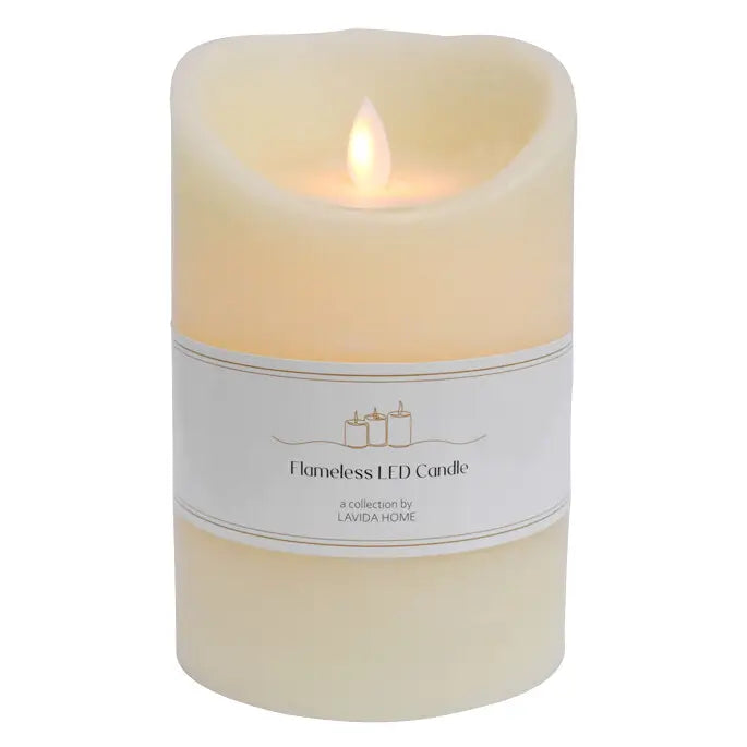 Wide Flameless Candle - Ivory