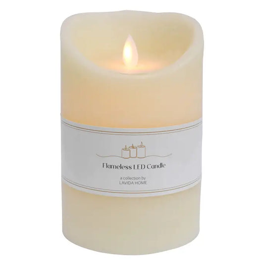 Wide Flameless Candle - Ivory