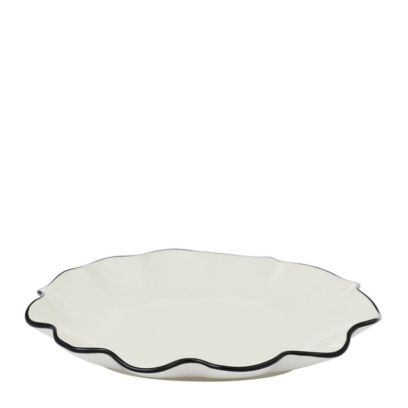 Winslow Medium Ceramic Plate - Ivory / Black