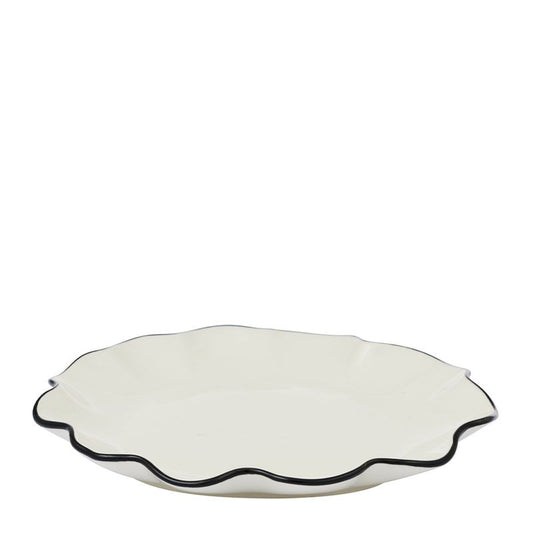 Winslow Medium Ceramic Plate - Ivory / Black