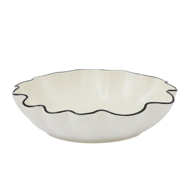 Winslow Extra Large Ceramic Bowl - Ivory / Black