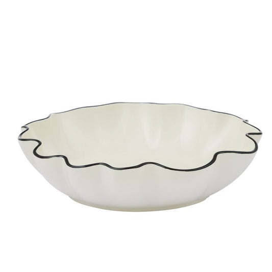 Winslow Extra Large Ceramic Bowl - Ivory / Black
