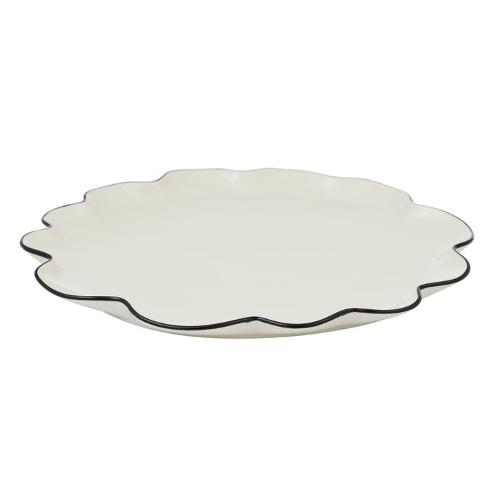Winslow Large Ceramic Plate - Ivory / Black
