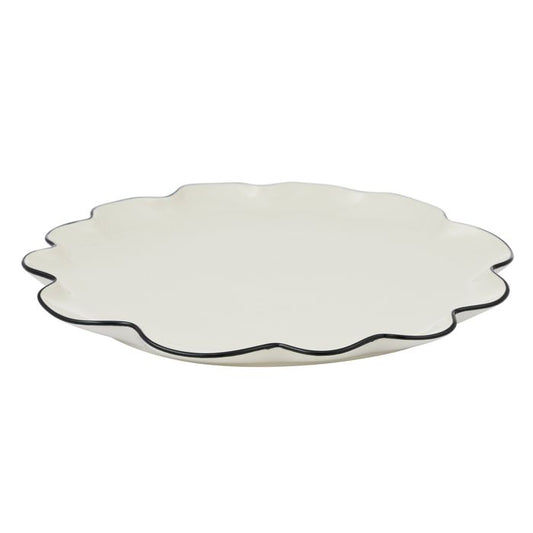 Winslow Large Ceramic Plate - Ivory / Black