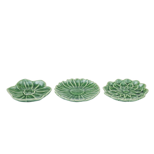 Fleurette Ceramic Dish - Glazed Green