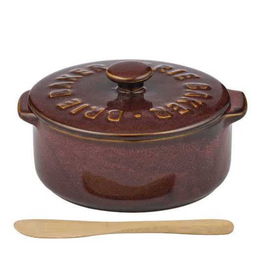 Loire Ceramic Brie Baker - Burgundy