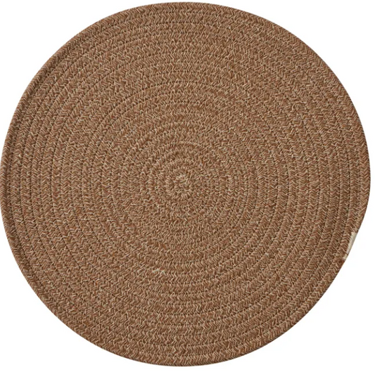 Demi Cotton Rnd Placemat 38cm Choc/Ivory