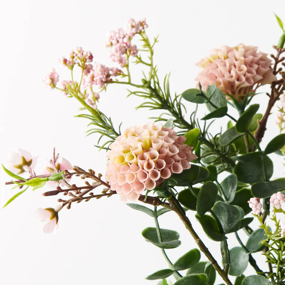 Dahlia Mix Bouquet - Pink / Green 34cm