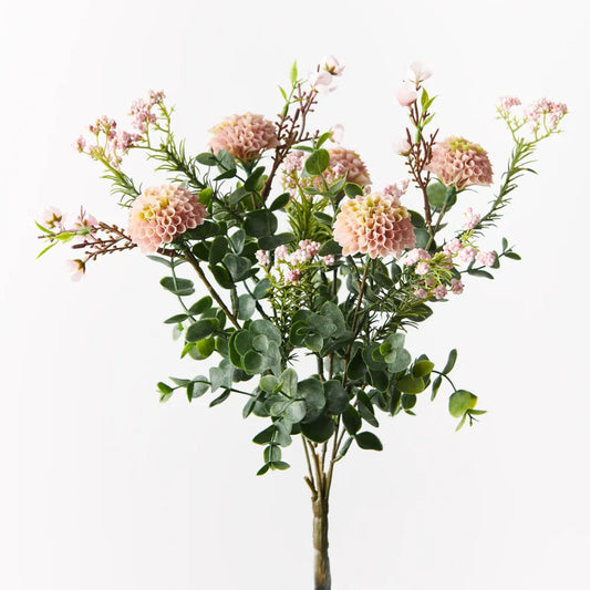 Dahlia Mix Bouquet - Pink / Green 34cm