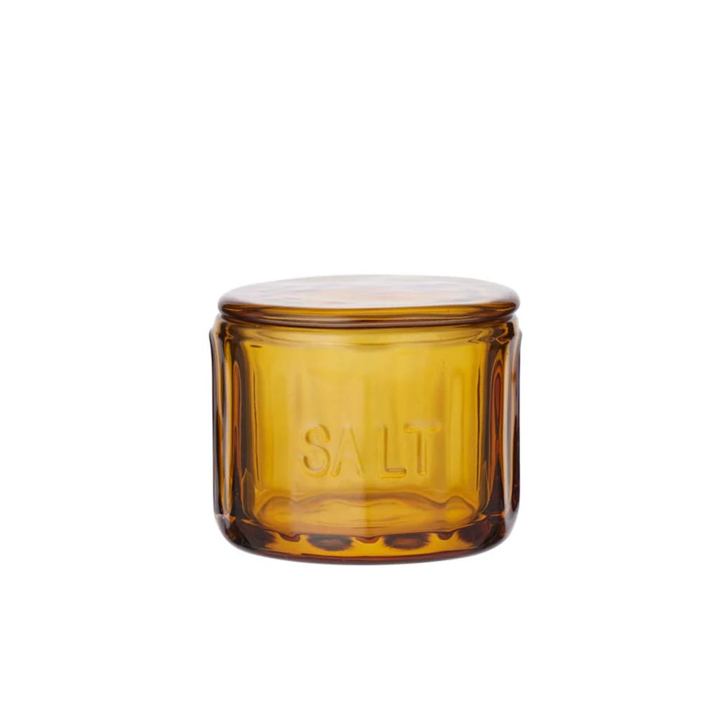 Lia Glass Salt Jar - Amber