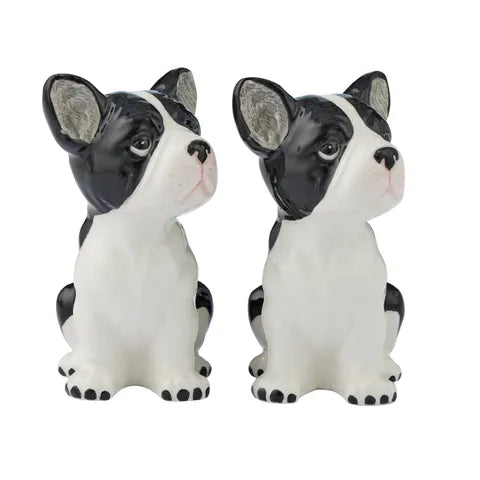 Ceramic Salt and Pepper Shakers - Frenchie Dog