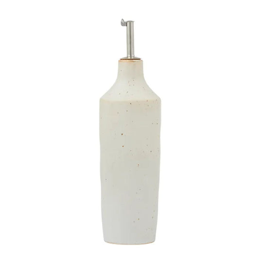 Francis Ceramic Oil/Vinegar Bottle - Cream Speckle