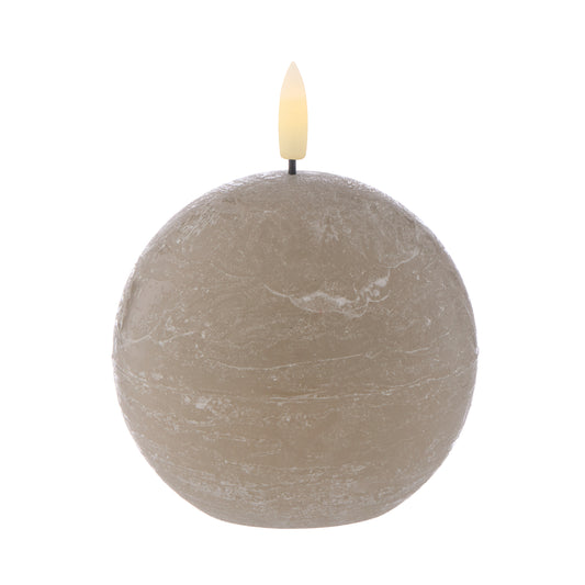 Hughe LED Flickering Ball Candle - Taupe