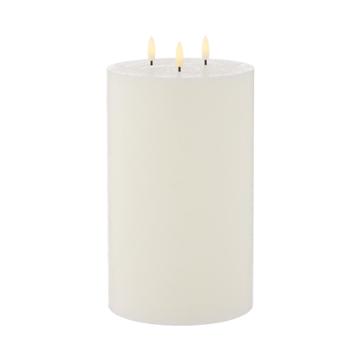 Hughe LED Flickering Pillar Candle - White