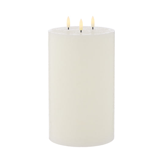 Hughe LED Flickering Pillar Candle - White