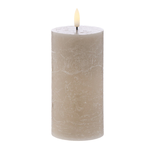 Hughe LED Flickering 15cm Candle - Taupe