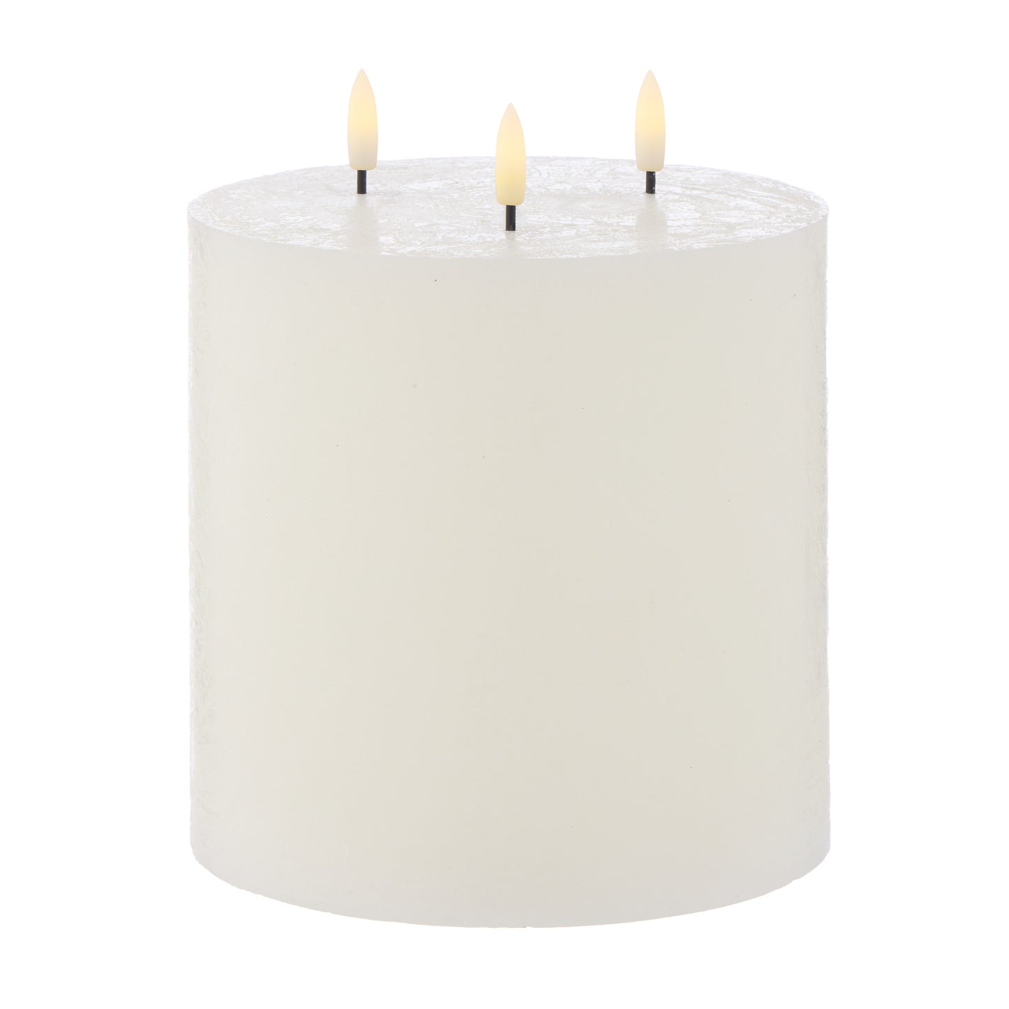 Hughe LED Flickering Short Pillar Candle - White