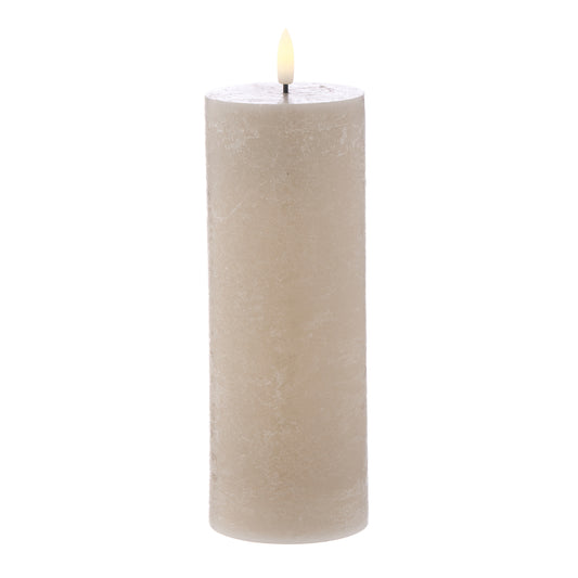 Hughe LED Flickering 20cm Candle - Taupe